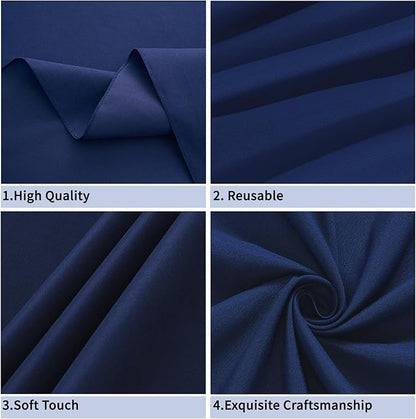 Navy Blue 6 Pack Round 60 Inch Tablecloth, Premium Polyester Table Cloth Washable Table Cover Stain and Wrinkle Resistant Decorative Table Cover for Party Wedding