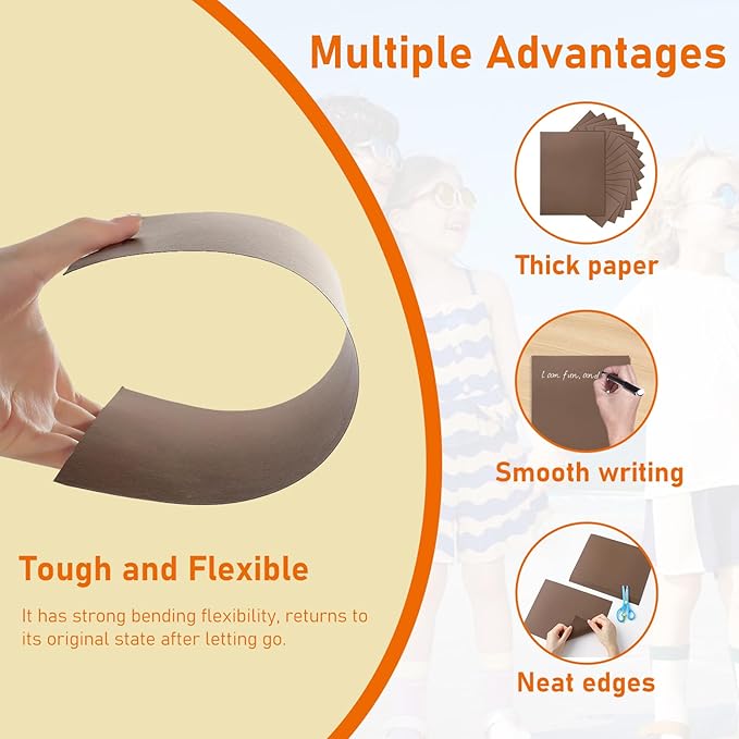 28 Sheets Coffee Color Cardstock 8.5 x 11 Scrapbooking Paper, 92lb Heavyweight Dark Brown Paper Card Stock for DIY Cards Making, Wedding Invitations, School, Memus, Greeting Cards