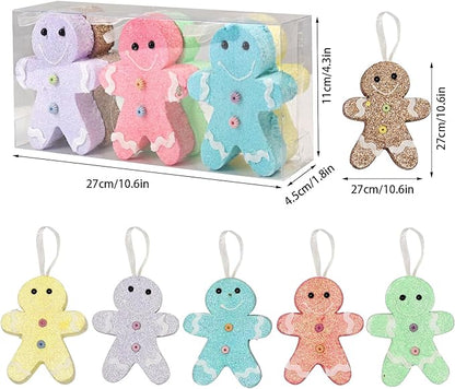 LANGXUN 6pcs Gingerbread Man Candy Land 2025 Xmas Party Suppiles Decoration, Hanging Candy Cane Christmas Tree Décor, Christmas Decorative Hanging Ornaments Crafts