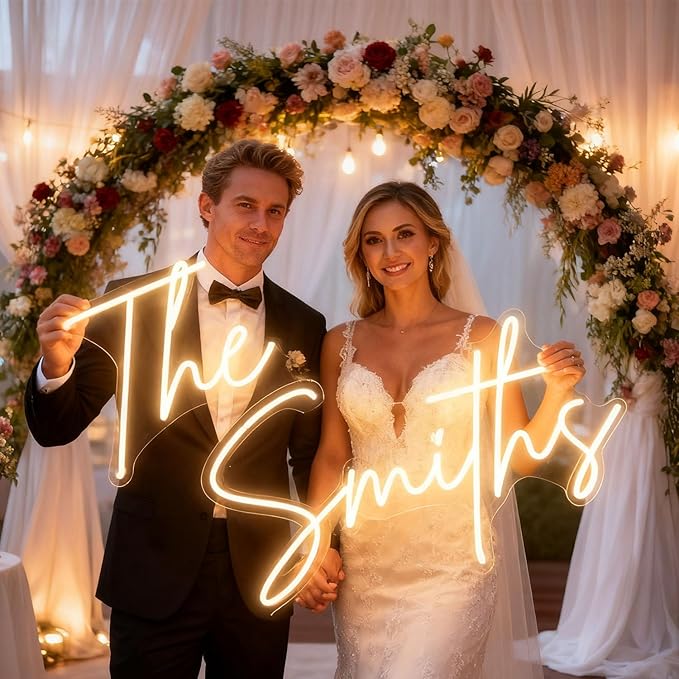 Custom Neon Sign for Wall Decor Personalized LED Neon Wedding Light Sign Customizable Bedroom Room Decor Aesthetic Birthday Gift