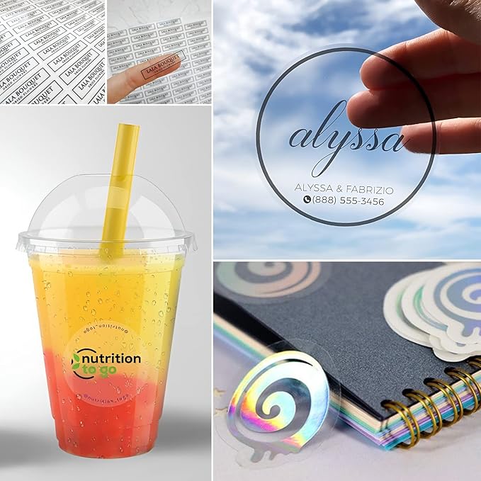 Custom Logo Stickers for Business, Personalised Branding Stickers, Any Shape & Size, Waterproof, Glossy (Transparent)