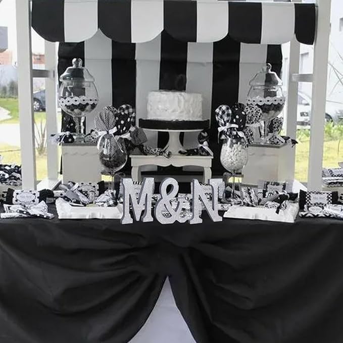 TONIFUL 8 Inch Silver Glitter Letter N Table Centerpiece A-Z Silver Birthday Party Decorations,Silver Alphabet N for Birthday,Chrismas,Graduation,Bridal Shower,Wedding,Anniversary Party Supplies
