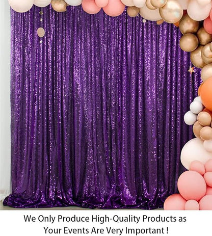 ShinyBeauty Sequin Backdrop Curtain Purple 5FTx10FT Sparkly Wedding Drapes Glitter Curtain for Parties Purple Photography Backdrops Sequin-Backdrop