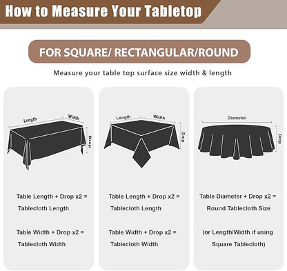 Fitable Faux Linen Beige Tablecloths 2 Pack, Faux Burlap Fabric Table Clothes for Rectangle Tables, Rustic Wrinkle-Proof Table Covers for Kitchen Dining, Party, Farmhouse, Baby Shower (54 x 78 Inch)