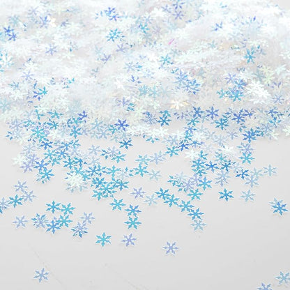 2000pcs/50g Christmas Snowflakes Confetti Decorations,Iridescent Snowflake Table Confetti Glitter Snowflake Sequins for Winter Wonderland Party Home Decoration