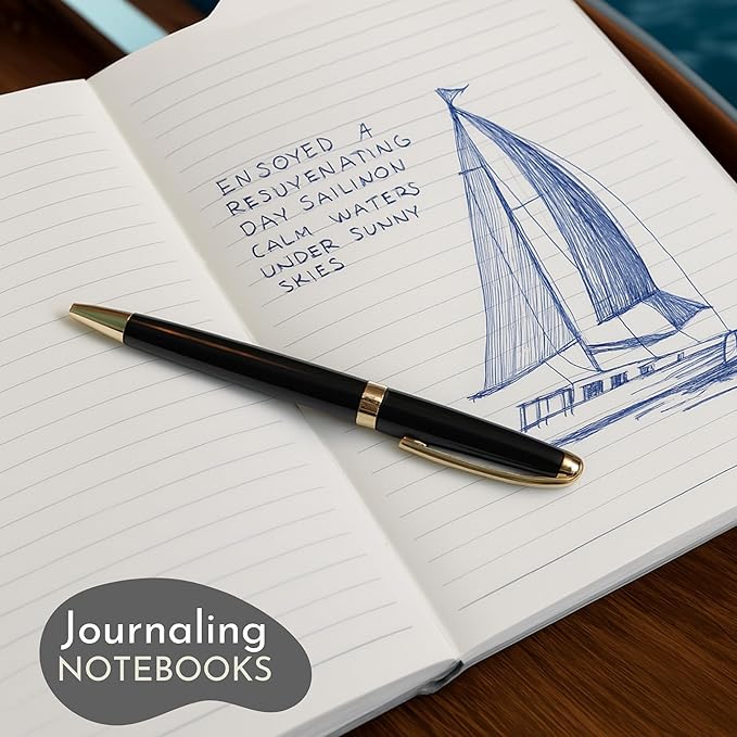 SETTINI Lined Journal, Ideal for Journaling - A5 Vegan Leather Notebook, 192 Archival-Quality Pages, QuillEase Bleed-Free Paper, Inner Pocket & Bookmark - Travel Journal for Men & Women, Grey Compass