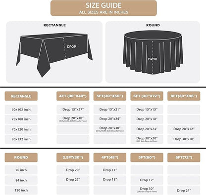 Fitable 8 Pack Table Cloth Rectangle Table: Stain and Wrinkle Resistant Tablecloth Rectangular, Washable Polyester Tablecloths for Wedding Party Dining Banquet Event Catering(Navy, 70x120 Inch)