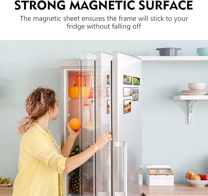 Magicfly Magnetic Photo Frame, Pack of 30, Fits 4 X 6 Inch Photos, Magnetic Picture Frame with Clear Photo Pocket for Refrigerator, Fridge, Office Cabinet, Black