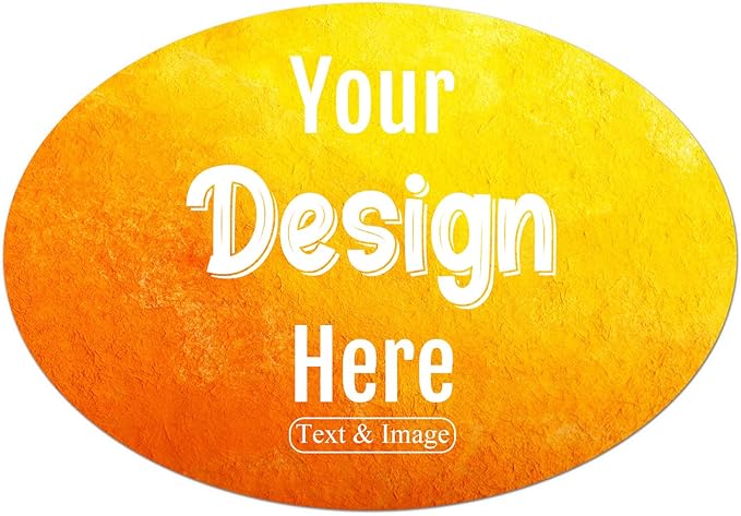 100-500 Custom Stickers Personalized Labels, Customized Stickers with Any Image Logo and Text. Custom Stickers for Business Logo Labels,etc. (Oval,5X2 Inch)