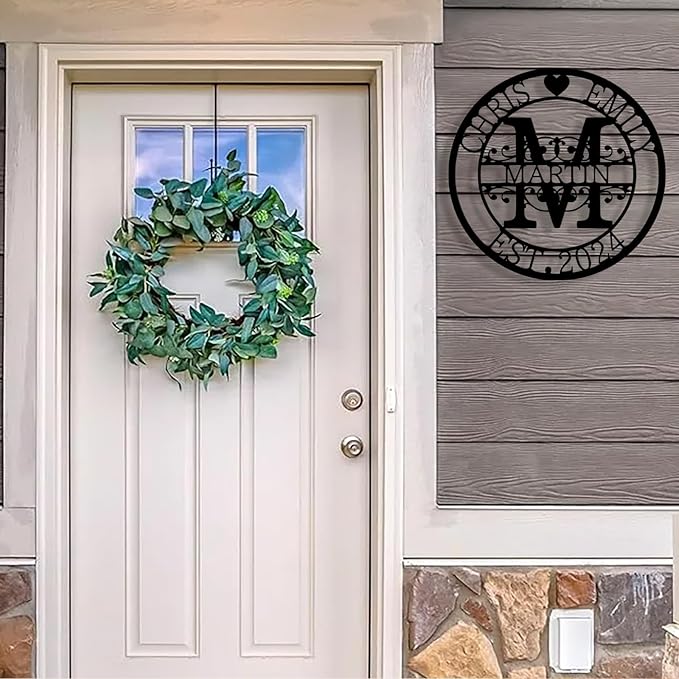 Custom Metal Name Sign, Personalized Family Last Name Signs for Home, Split Letter Monogram Wall Art Decor, Customized Metal Signs for Outdoor, Personalized Wedding Housewarming Gift