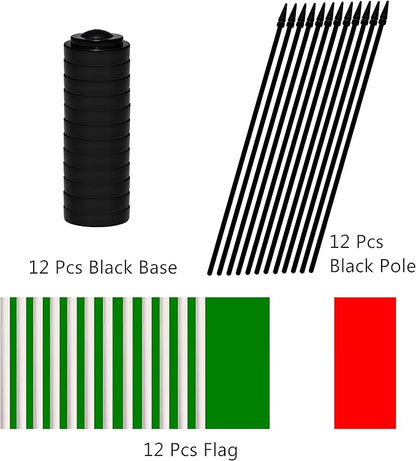 12 Pack Italy Desk Flags Set, Italian Small Mini Table Office Flags With 12" Solid Black Pole, Black Base and Spear Top, Miniature Desktop Flag, Home Decoration, Office Decoration, Festival