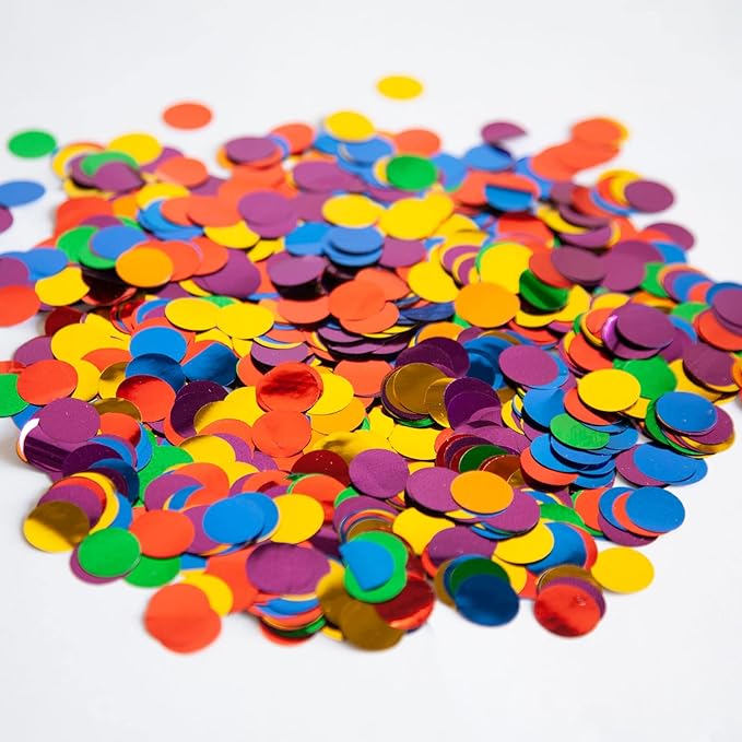 Rainbow Foil Confetti,Colorful Round Dots Glitter Table Confetti,Sparkling for Party Decorations(1.76 OZ)