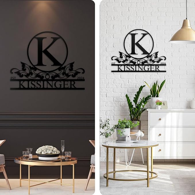 Personalized Metal Signs | Metal Name Sign | Split Letter Monogram | Home Decor Sign | Metal Wall Art | Last Name Sign | Outdoor Decor Sign | Personalized Wedding Gift | Housewarming Gift