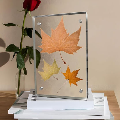 8x10 Inches Acrylic Picture Frames 3 Pack, Double Sided Magnetic Photo Frames,Free Standing on Desk or Table Clear Picture Frames
