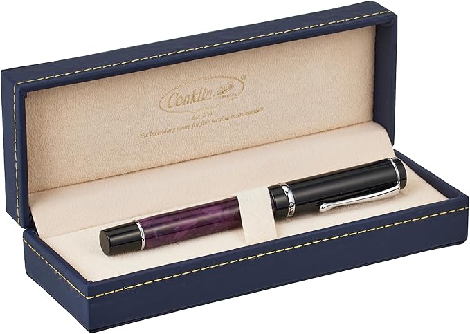 Conklin Duragraph Fountain Pen Purple Nights - Medium Nib, Elegant Writing Instrument with Rich Purple Finish