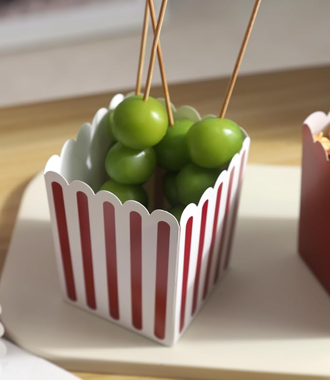 Winoo Design 100 PK Mini Popcorn Boxes Bulk Paper Popcorn Bowl Containers Holders for Party, Movie Night Decorations