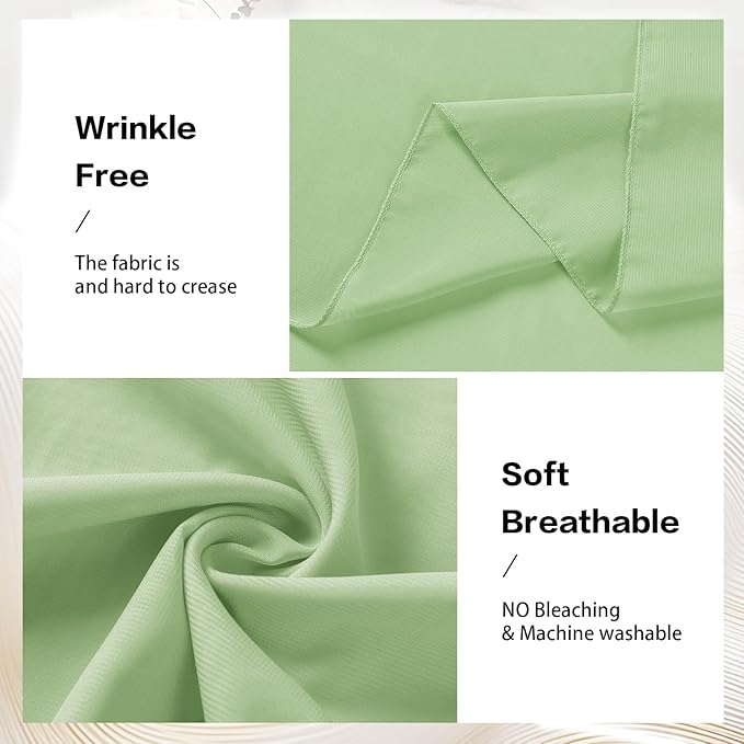 VOK Sage Green Wedding Arch Draping Fabric 29in x 18Ft 4 Panels Sheer Chiffon Curtain Drapes Extra Long for Outdoor Wedding Ceremony Birthday Party Decoration