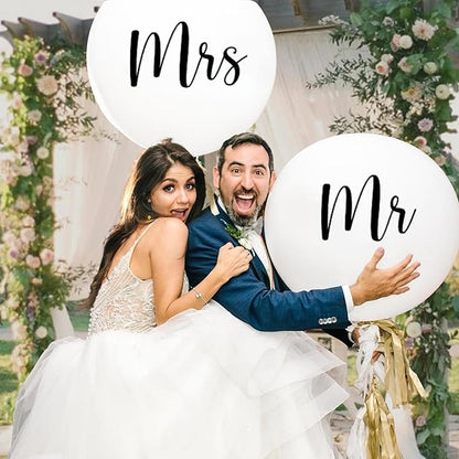 33 Pc Just Married Car Decorations – Wedding Reception & Ceremony Decor – Banners, Stickers & Balloons – Elegant Reusable Wedding Car Kit – Weather-Resistant & Easy to Apply – No Residue