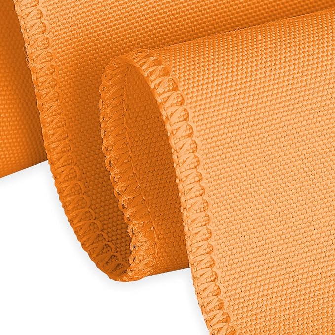 LTC LINENS Orange Round Tablecloth - 132 Inch Round Tablecloth, Large Party Table Cloth, Wrinkle Resistant, Washable Polyester Fabric Table Cover Linens for Wedding, Party, Banquet