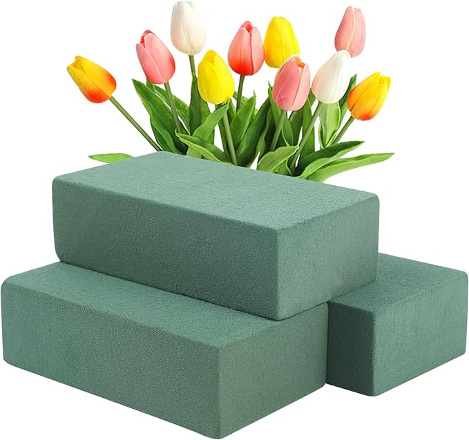 CCINEE 3 Pcs Floral Foam Bricks,Mini Florist Flower Foam Green Blocks Supplies for Fresh and Artificial Flower Arrangements Crafts DIY
