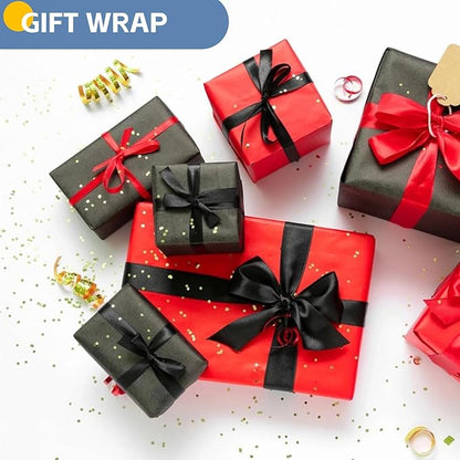 Black Wrapping Paper, 15"×450" Art Craft Kraft Paper Construction Bulletin Board Decorative Paper Roll for Father’s Day Birthday Halloween, Bouquet Graduation Gift Wrap for Nurse Men Boys