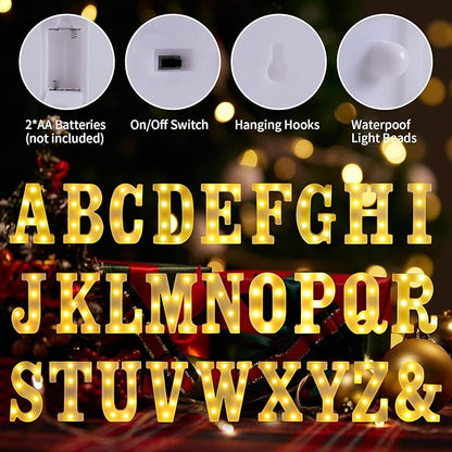 Light Up Letters V,LED Sign Marquee Letters 26 Alphabet for Party Birthday Name,Wedding,Christmas Decorations,Personalized Name Sign Letter for Centerpieces Table and Wall Decor