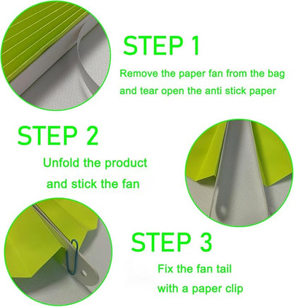 BARTHEW Green Graduation Party Decor, Tropical Party Decorations, 12in Hanging Paper Fans 30 Color DIY Set (Clear Green)