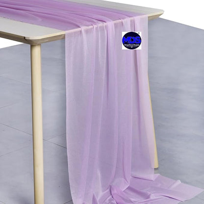 MDS Halloween Chiffon Table Runner - 5 Pack, 29 x 170 Inches, 14ft Each - Sheer Spooky Table Runners for Haunted House Parties, Trick-or-Treat Tables, Witchy Décor, Wedding & Events - Orchid