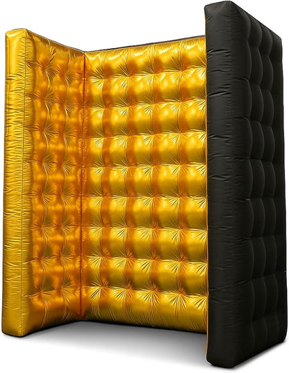 Golden New Inflatable Photo Booth Inflatable Photo Wall with Built-in Blower and LED Promotional Advertising for Wedding Events