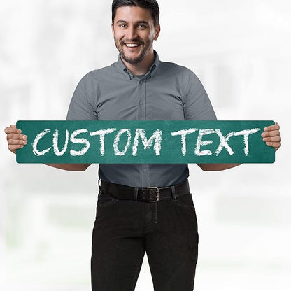 Custom Sign, Custom Street Sign, 11 Font Colors, 13 Font Styles, 4 Hole Options, 22 Sizes, 6x36 Inches, Rust Free DiBound, Fade Resistant, Made in USA by My Sign Center (Chalkboard Black)