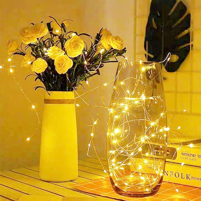 ZNYCYE 10 Pack Fairy Lights with Timer,10ft 30 LED String Lights 8 Modes Fairy Lights Battery Operated Waterproof for DIY Wedding Party Bedroom Mason Jars Christmas Decorations (Warm White)