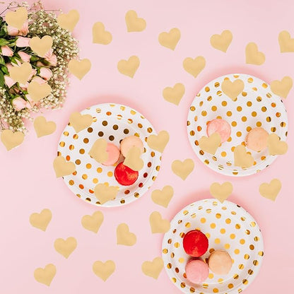 100pcs Champagne Heart Sponge Confetti Decor Heart Confetti Heart Shape Petals Scatter Confetti Table Wedding Decor Valentine’s Day Confetti for Wedding Valentine's Day Party Supplies