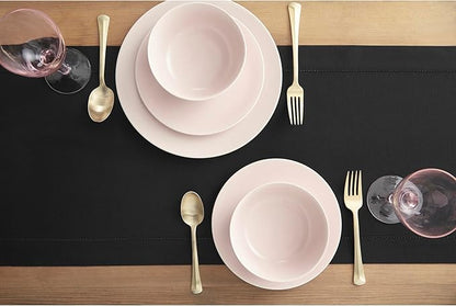 Solino Home Black Hemstitch Table Runner 60 Inches - Cotton Linen Small Table Runner 14 x 60 Inch Ideal for Dresser and Coffee Tables - Fall, Autumn, Halloween, Thanksgiving, Holiday