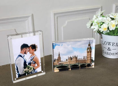 Magicool Premium Acrylic Photo Frame- Magnet Photo Frame -Double Sied Thick Desktop Frames (5x7 6pack)