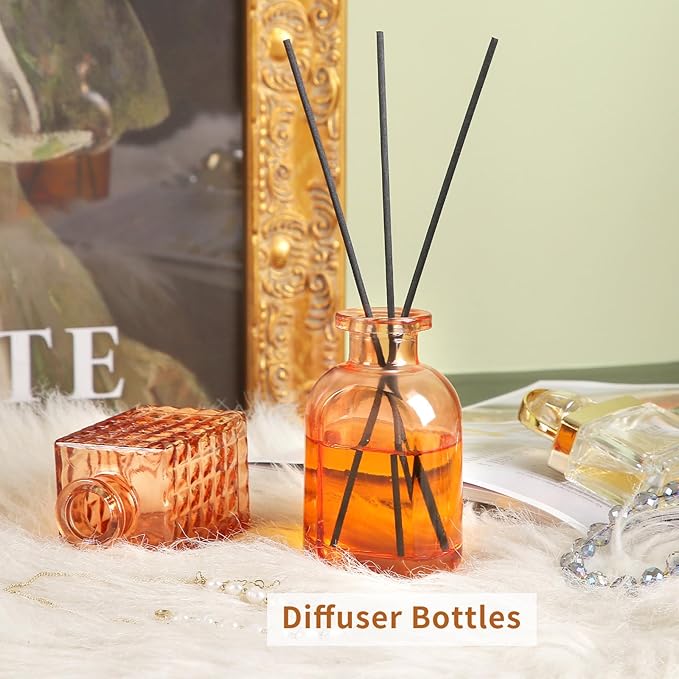 Valentine's Day Glass Bud Vases,Versatile Small Bud vases for Home and Wedding Decor, Exquisite Bridal Shower Table Centerpieces,Aromatherapy Bottles,Candle Holder, Gifts Idea(Pack of 30,Amber)