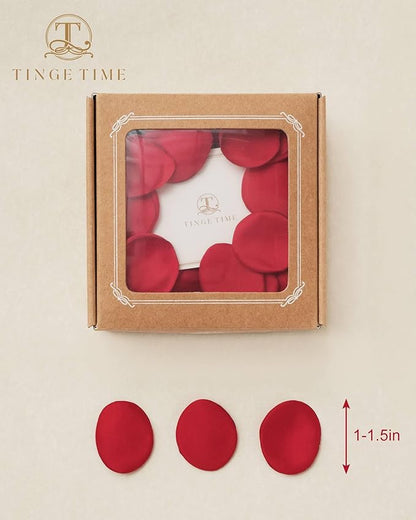 TINGE TIME 200pcs Silk Flower Petals for Wedding, Rose Petals for Decoration, Fake Flower Petals for Bridal Showers, Flower Girl Petals for Anniversaries and Parties (Red)
