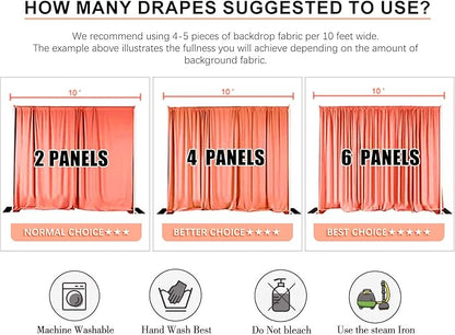 2 Panels Red Brown Backdrop Curtain, 10 x 7 Feet Background Curtains for Parties, Weddings, Baby Showers, Bachelorette Halloween, Christmas Birthday Party Photoshoot Backdrop Curtains Decorations