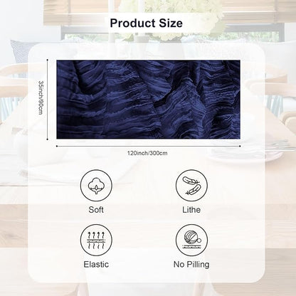 10 Pack Navy Blue Cheesecloth Table Runner 35x120 Inch 10Ft Rustic Gauze Cheese Cloth Table Runner Sheer Cheesecloth Table Runners for Wedding Party Bridal Shower Decoration