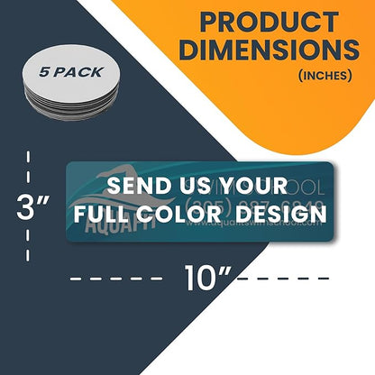 Magnet Me Up Custom 10x3 Inch Rectangle Magnet, 5 Pack, Customizable for Businesses, Personal Use, Choose Your Text, Upload Image, Magnetic Vinyl for Car and Any Magnetic Surface, Crafted in USA