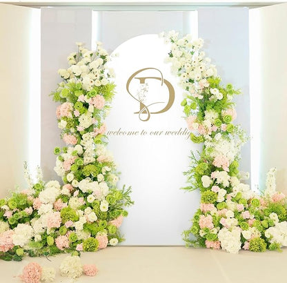 LEBENGURU Upgraded 7.2FT Wedding Arch Cover, White Spandex Fitted Arch Backdrop Cover, Round Top Chiara Stand Covers for Birthday Party Baby Shower Banquet Balloon Décor