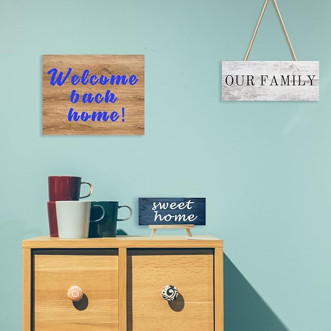 Custom Sign Personalized Wooden Signs for Home Customized Decorative Sign with Text for Wall Doors Bar Business Office Yard - 4 Size & 12 Board Colors Options