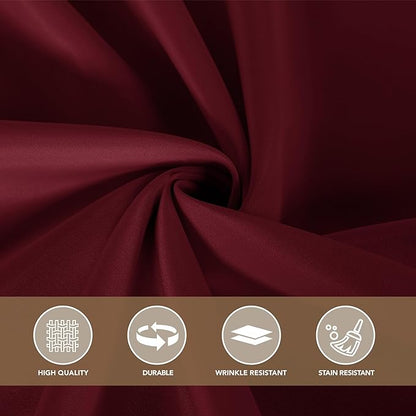 sancua Square Tablecloths 54x54 Inch Burgundy - Fabric Table Cloth for Square or Round Tables, Washable Polyester Table Cover for Christmas Dinner, Holiday Party, Decorative Display Tables