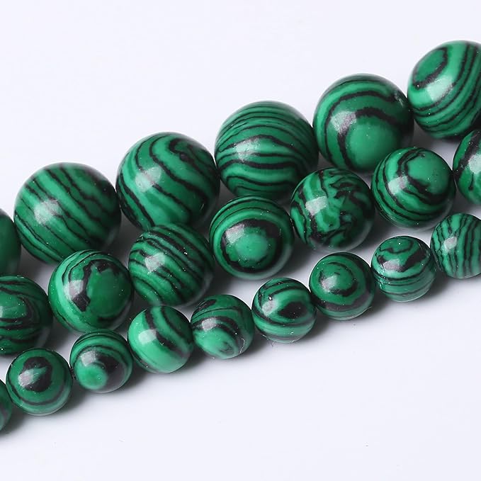 Turquoise Stone Beads Gemstone Round Crystal Energy Jade Beads Stone Beads for Jewelry Making DIY Bracelet Necklace Jewelry Making 1 Strand 15.5inch 45PCS 8MM