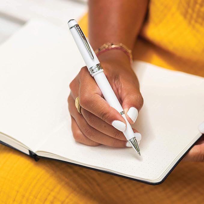 Cross Bailey Light Refillable Rollerball Pen Presented in a Everyday Gift Box - Medium Point, Black Ink, Polished Coral