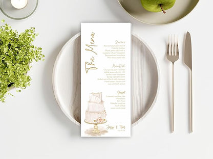 Personalized Printed Wedding Menu, Set of 25 Wedding Menu, Modern Wedding Menu, Simple Menu, Wedding Menu Cards, Dinner Menu Card, Birthday, Shower, Quinceanera, Party, Made in USA