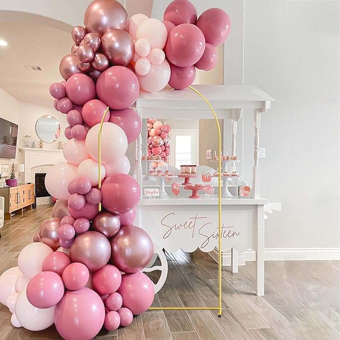 6FT Gold Metal Arch Backdrop Stand, Square Balloon Arch Stand Wedding Frame for Birthday Party, Baby Shower, and Ceremony Decoration