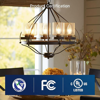 FLSNT 60W Equivalent LED Chandelier Light Bulbs, Dimmable LED B11 E26 Candelabra Base Bulbs, 3500K Natural White, 550LM, 12 Pack UL,CA65 Listed.
