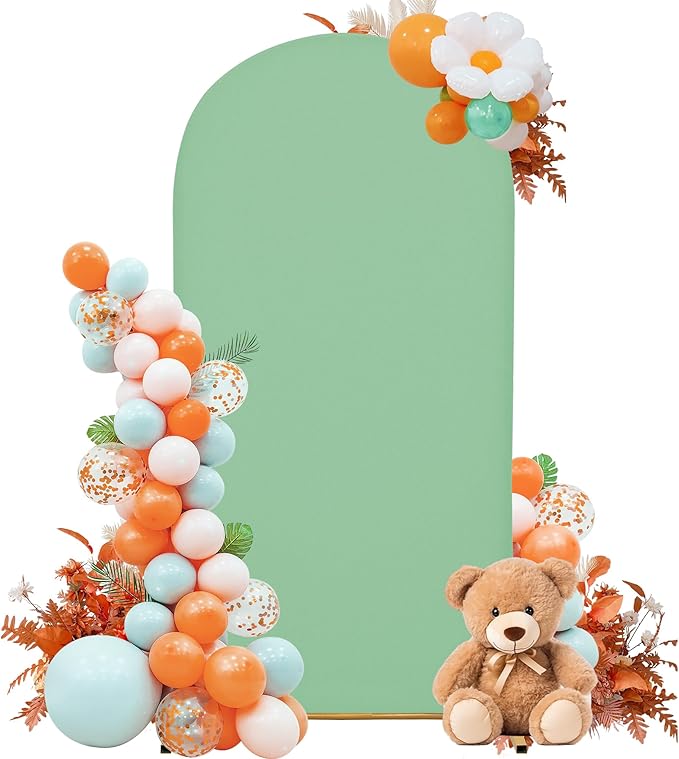 Wedding Arch Cover 6FT Arch Backdrop Cover Spandex Fitted Arch Cover for Round Top Chiara Backdrop Stand Covers for Wedding Birthday Party Baby Shower Banquet Ceremony Decoration