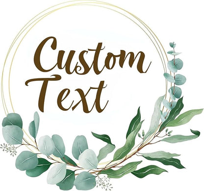 Custom Stickers for Weddings, Birthdays & Businesses - Personalized Labels with Your Logo - Waterproof, Fade and Heat Resistant - Pack of 100-1000 (Wreath B, 1.5 Inch)