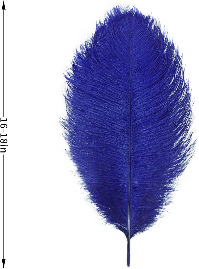 Larryhot Royal Blue Big Feathers - 10pcs 16-18 inch Feathers for Vase,Wedding Party Centerpieces and Home Decorations(Royal Blue)